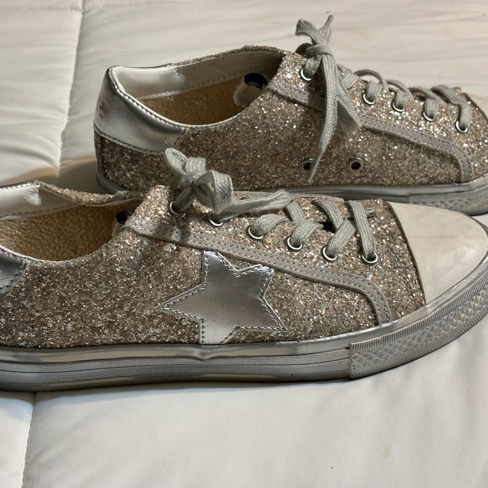 Vintage Havana- Alive Chunky Glitter Silver Star Sneakers